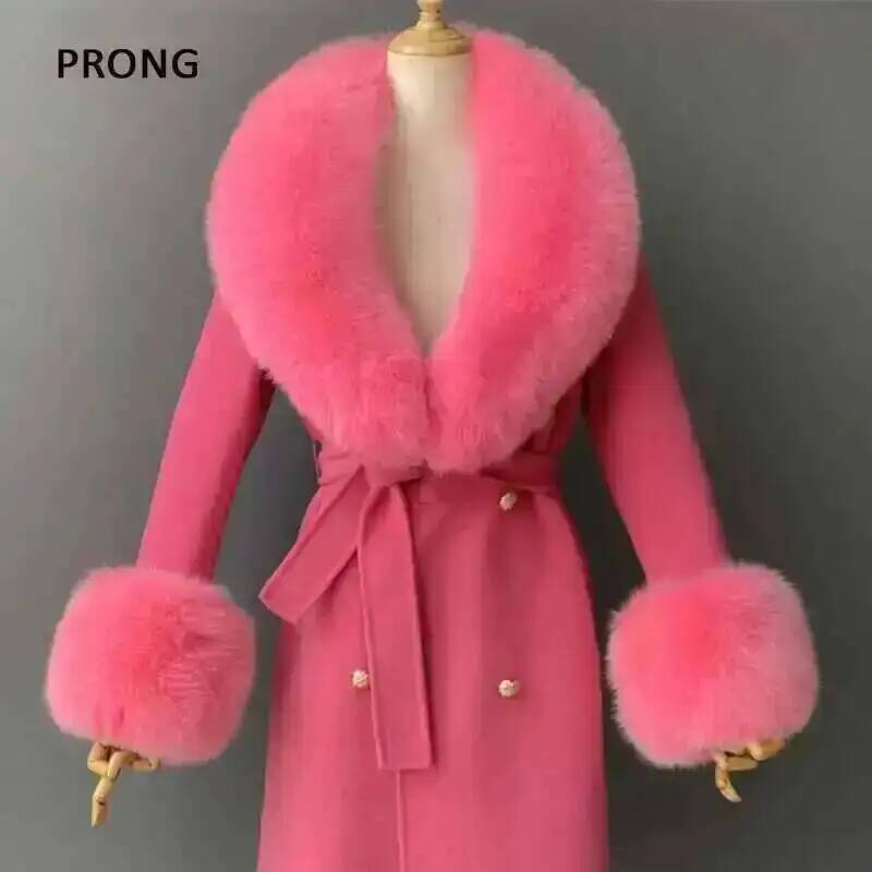 Shawl Wrap Winter - Real Fur Collar And Cuffs Set