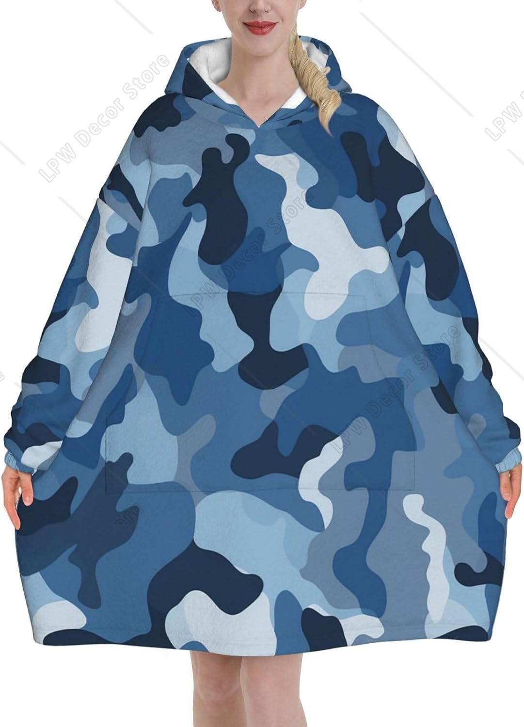 Classic Blue Camo Wearable Bla - огляд і ціна Sherpa Hoodie Fleece