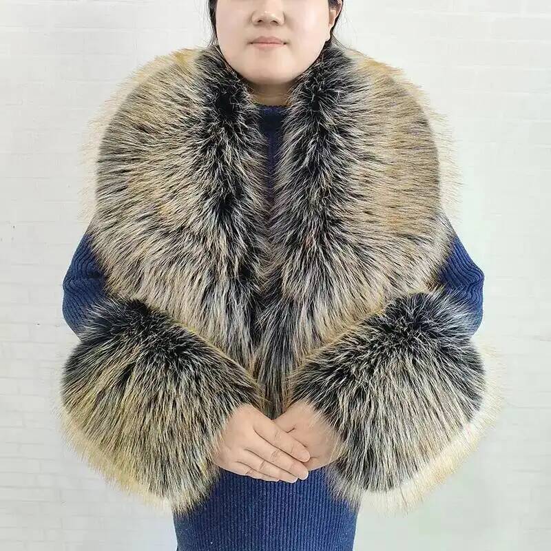 Large Women Faux Fox Fur Scarf - огляд і ціна Shawl Wrap Winter