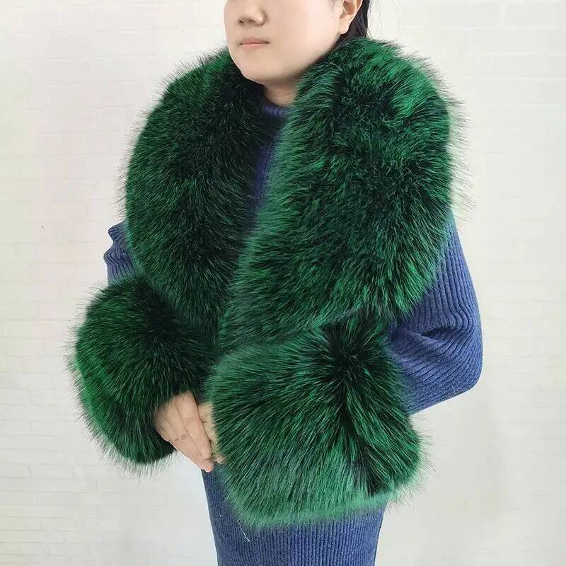 Large Women Faux Fox Fur Scarf - огляд і ціна Shawl Wrap Winter