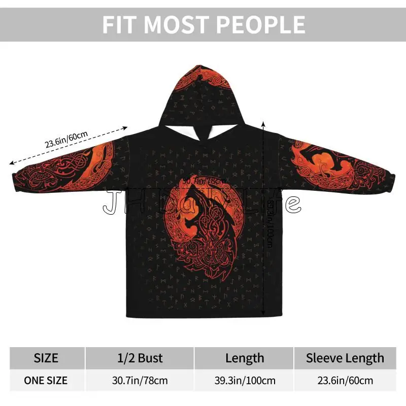 Viking Wolf Knot Fenrir Wearab - огляд і ціна Sherpa Hoodie Fleece
